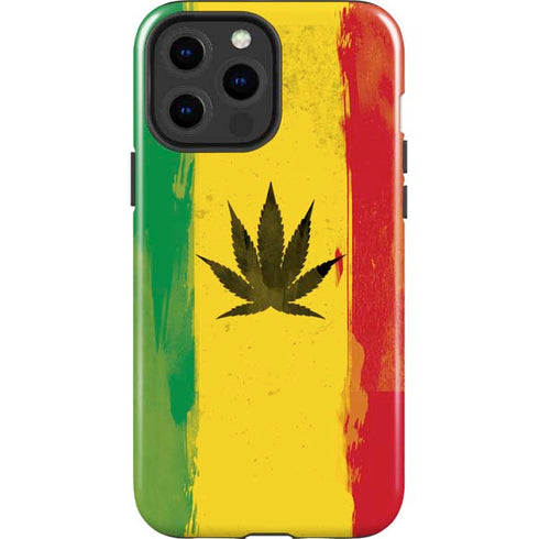 Marijuana Rasta Distressed iPhone 15 Pro Max Impact Case
