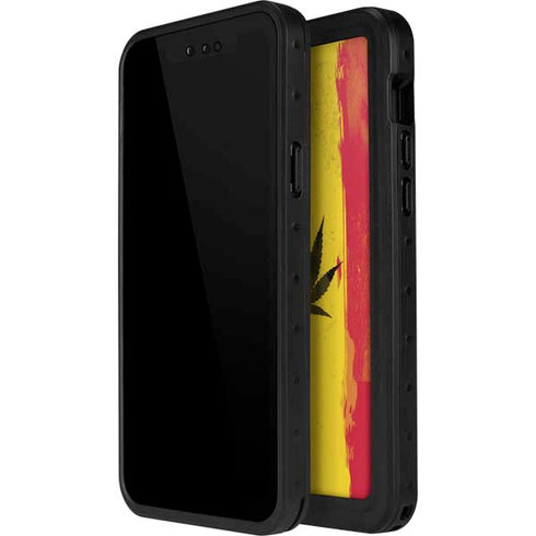 Marijuana Rasta Distressed iPhone 14 Pro Max Waterproof Case