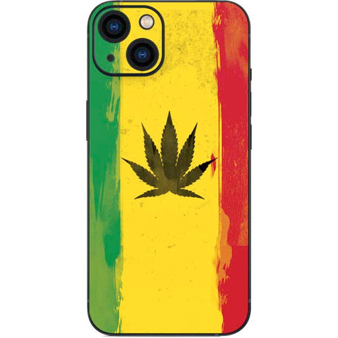 Marijuana Rasta Distressed iPhone 14 Skin