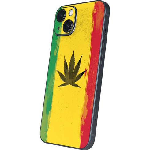 Marijuana Rasta Distressed iPhone 14 Skin