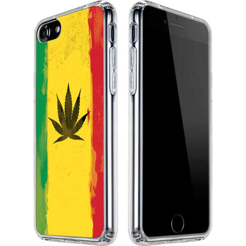 Marijuana Rasta Distressed iPhone SE (2nd & 3rd Gen) Clear Case