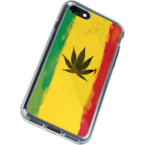 Marijuana Rasta Distressed iPhone SE (2nd & 3rd Gen) Clear Case