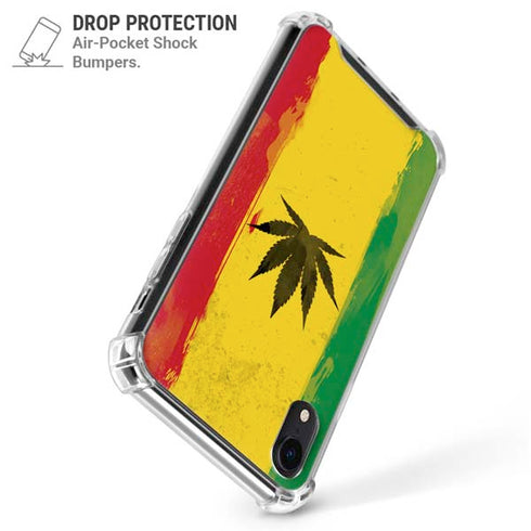 Marijuana Rasta Distressed iPhone XR Clear Case