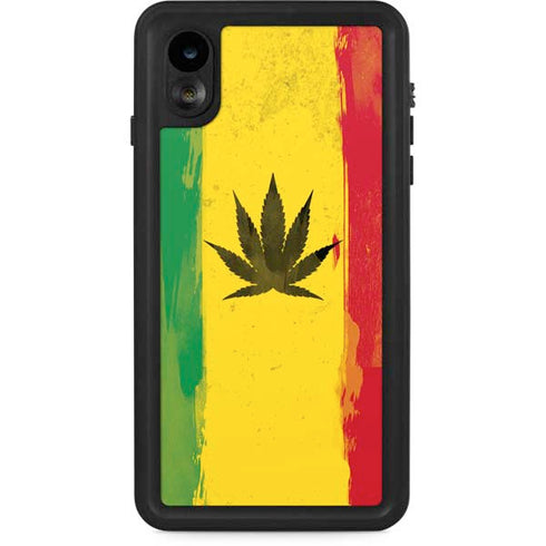 Marijuana Rasta Distressed iPhone XR Waterproof Case