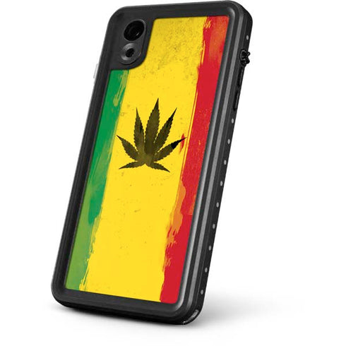 Marijuana Rasta Distressed iPhone XR Waterproof Case
