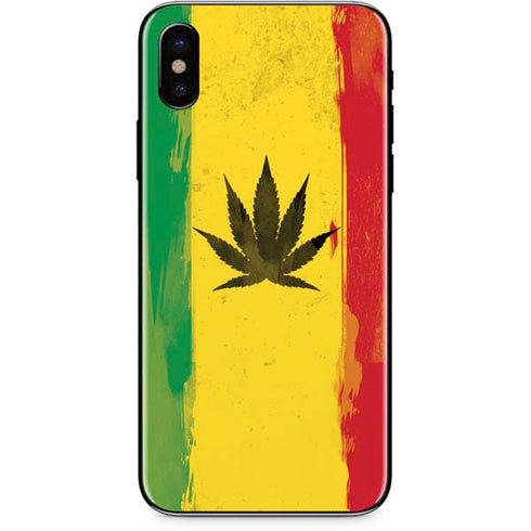 Marijuana Rasta Distressed iPhone XS Skin