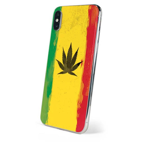 Marijuana Rasta Distressed iPhone XS Skin