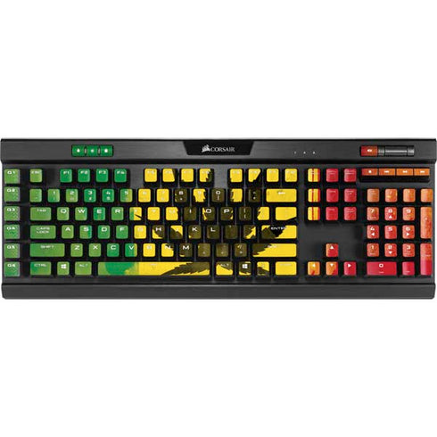Marijuana Rasta Distressed K95 RGB PLATINUM Mechanical Gaming Keyboard Skin