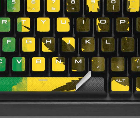Marijuana Rasta Distressed K95 RGB PLATINUM Mechanical Gaming Keyboard Skin