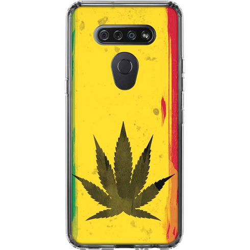 Marijuana Rasta Distressed LG K51/Q51 Clear Case
