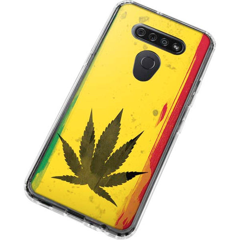 Marijuana Rasta Distressed LG K51/Q51 Clear Case