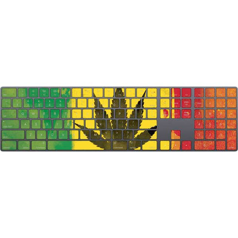 Marijuana Rasta Distressed Magic Keyboard with Numeric Keypad Skin