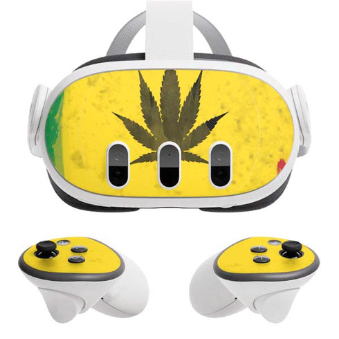 Marijuana Rasta Distressed Meta Quest 3 Skin