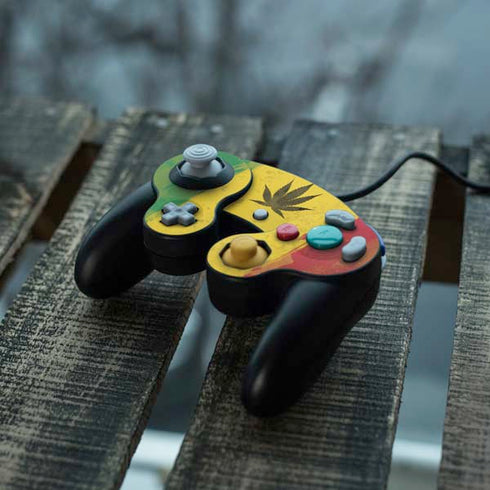 Marijuana Rasta Distressed Nintendo GameCube Controller Skin