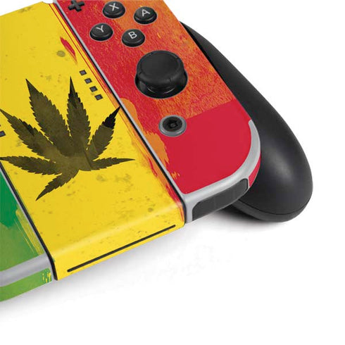 Marijuana Rasta Distressed Nintendo Switch OLED (2021) Skin