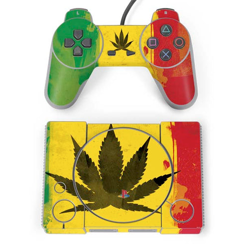 Marijuana Rasta Distressed PlayStation Classic Bundle Skin