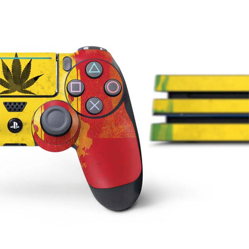 Marijuana Rasta Distressed PS4 Pro Bundle Skin