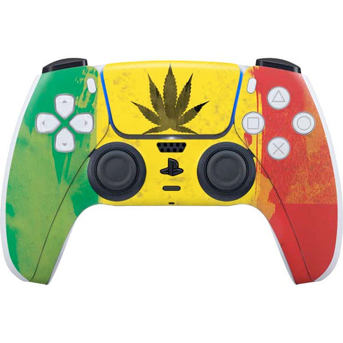 Marijuana Rasta Distressed PS5 Controller Skin