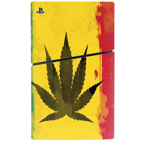 Marijuana Rasta Distressed PS5 Slim Disk Bundle Skin