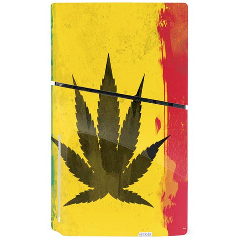 Marijuana Rasta Distressed PS5 Slim Disk Console Skin