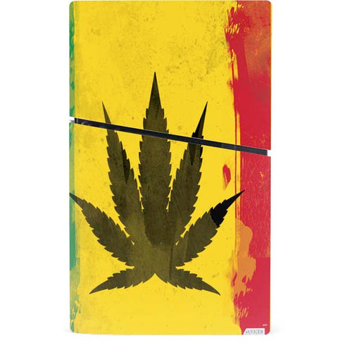 Marijuana Rasta Distressed PS5 Slim Digital Edition Bundle Skin