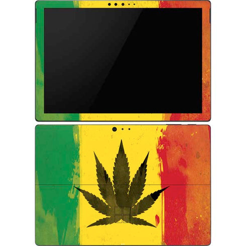 Marijuana Rasta Distressed Surface Pro 6 Skin