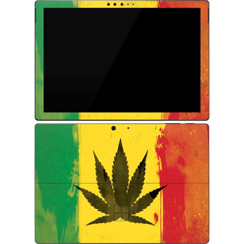 Marijuana Rasta Distressed Surface Pro 7 Skin