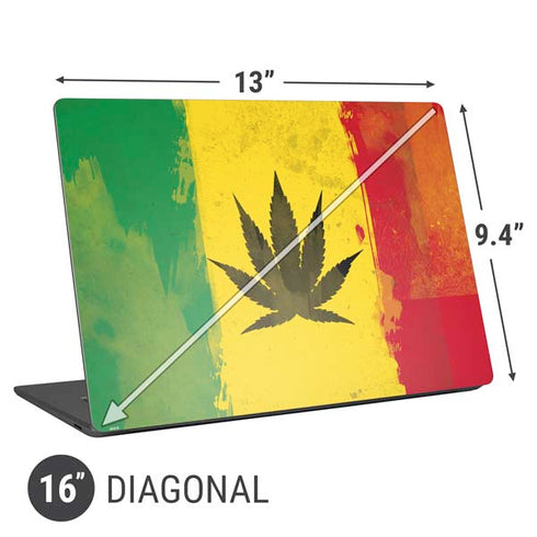 Marijuana Rasta Distressed Universal Laptop 16in (13 x 9.4in) Skin