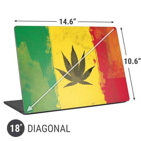 Marijuana Rasta Distressed Universal Laptop 18in (14.6 x 10.6in) Skin