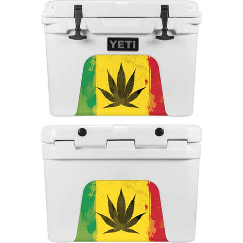 Marijuana Rasta Distressed YETI Tundra 35 Hard Cooler Skin