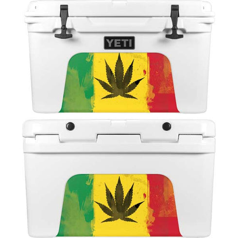 Marijuana Rasta Distressed YETI Tundra 45 Hard Cooler Skin