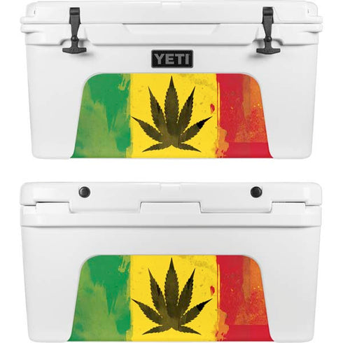 Marijuana Rasta Distressed YETI Tundra 65 Hard Cooler Skin