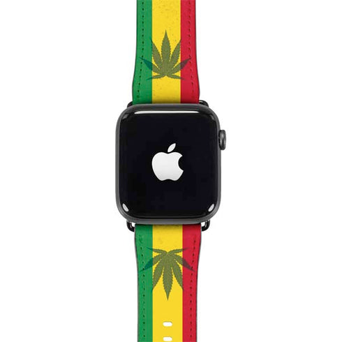 Marijuana Rasta Flag Apple Watch Band 42-44mm