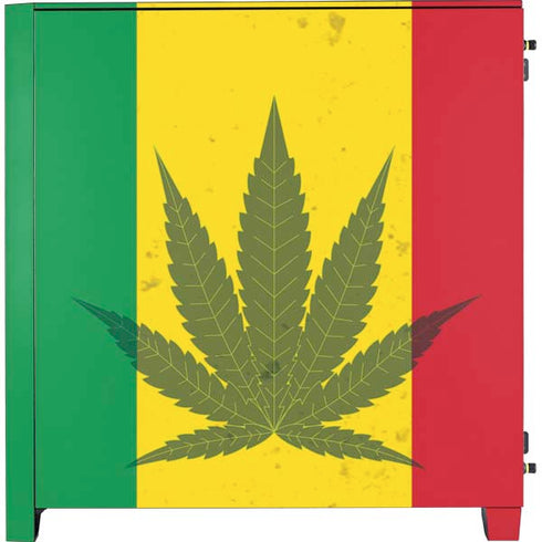 Marijuana Rasta Flag Corsair 4000D Tempered Glass Mid-Tower ATX Case Skin