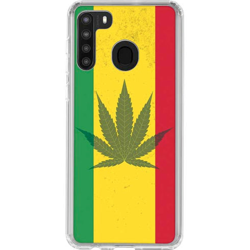 Marijuana Rasta Flag Galaxy A21 Clear Case