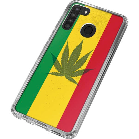 Marijuana Rasta Flag Galaxy A21 Clear Case