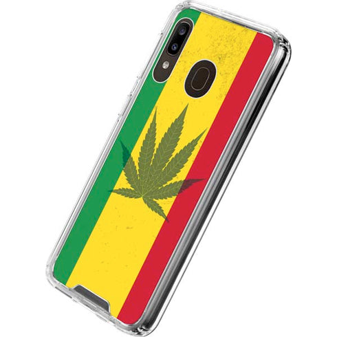 Marijuana Rasta Flag Galaxy A30 Clear Case