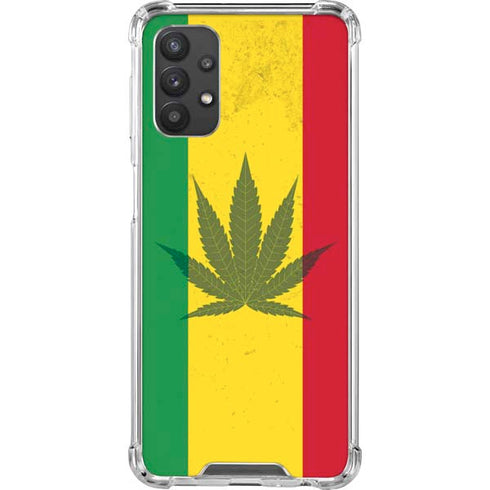 Marijuana Rasta Flag Galaxy A32 5G Clear Case