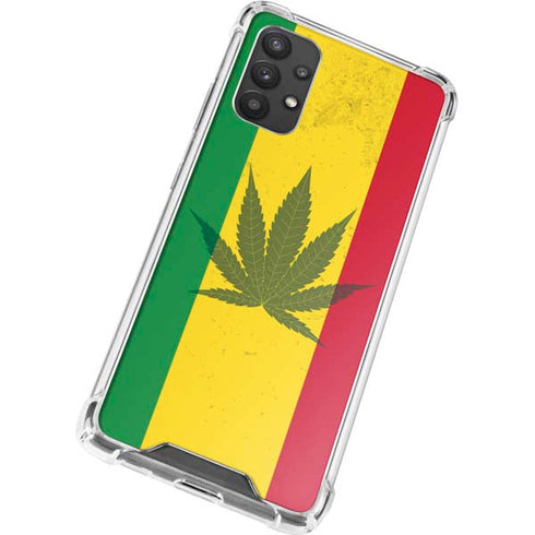 Marijuana Rasta Flag Galaxy A32 5G Clear Case