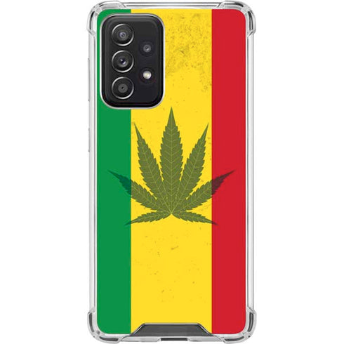 Marijuana Rasta Flag Galaxy A52 5G Clear Case