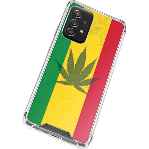 Marijuana Rasta Flag Galaxy A52 5G Clear Case