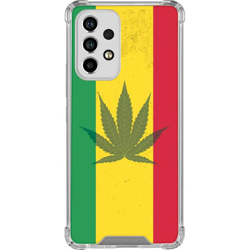 Marijuana Rasta Flag Galaxy A53 5G Clear Case
