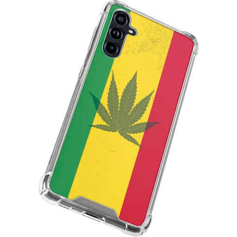 Marijuana Rasta Flag Galaxy A54 5G Clear Case