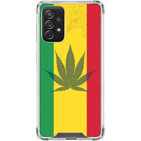 Marijuana Rasta Flag Galaxy A72 5G Clear Case