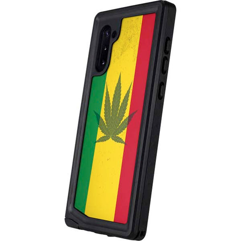 Marijuana Rasta Flag Galaxy Note 10 Waterproof Case