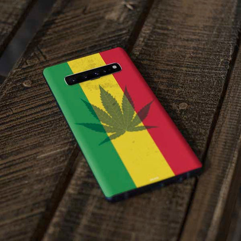 Marijuana Rasta Flag Galaxy S10 Plus Skin