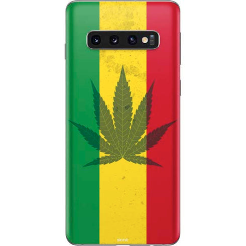 Marijuana Rasta Flag Galaxy S10 Skin
