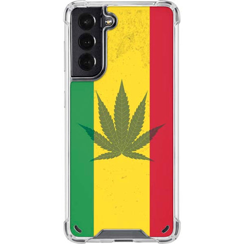 Marijuana Rasta Flag Galaxy S21 5G Clear Case