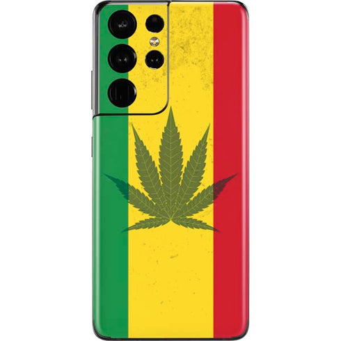 Marijuana Rasta Flag Galaxy S21 Ultra 5G Skin