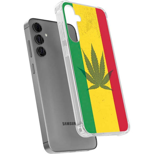 Marijuana Rasta Flag Galaxy S24 Plus Clear Case